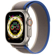 ساعت هوشمند اپل سری Ultra بدنه تیتانیومی 49 میلمتری با بند Blue/Gray Trail Loop 